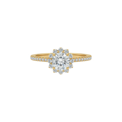14Kt Gold 1.43 Ct Lab Grown Diamond Halo Engagement Ring
