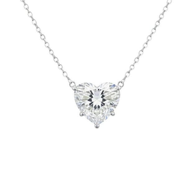 14Kt Gold 1.50 Ct IGI Certified Lab Grown Diamond Heart Pendant Necklace