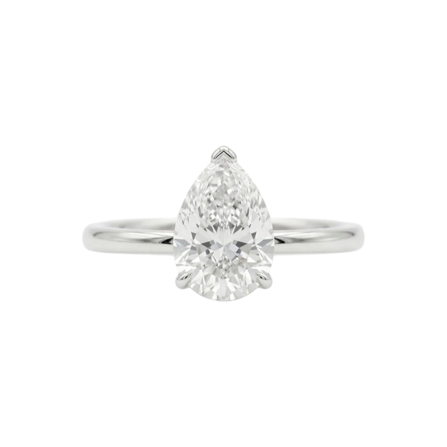 14Kt Gold 1 Ct Lab Grown Teardrop Diamond Ring