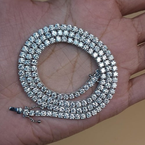 14Kt Gold 11 Ct 16-inch Lab Grown Diamond Tennis Necklace