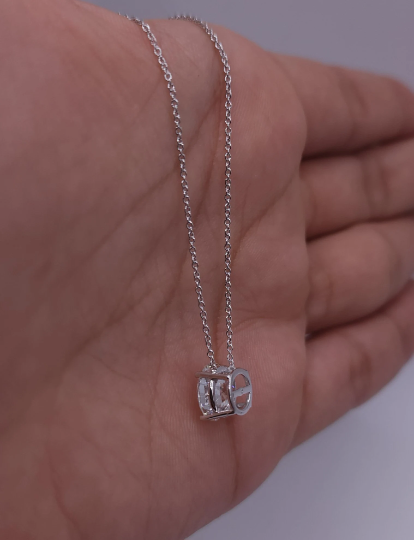 14Kt Gold 4 Ct Lab Grown IGI Certified Diamond Pendant Necklace