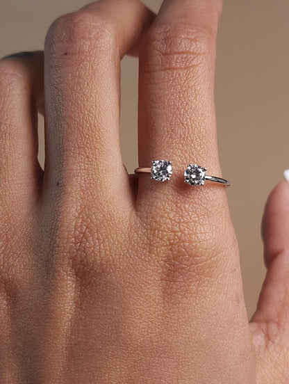 14Kt Gold 0.60 Ct 2 Stones Lab Grown Diamond Ring