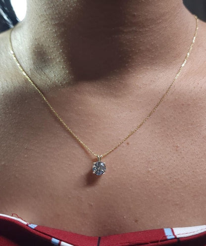 14Kt Gold 1 Ct IGI Certified Lab Grown Diamond Pendant Necklace