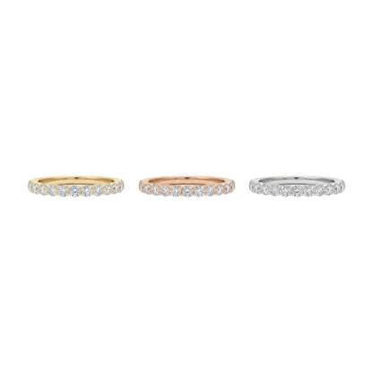 14Kt Gold 0.33 Ct Lab Grown Diamond Half Eternity Wedding Band