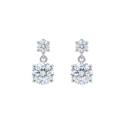 14Kt Gold 0.95 Ct Two Lab Grown Diamonds Earrings