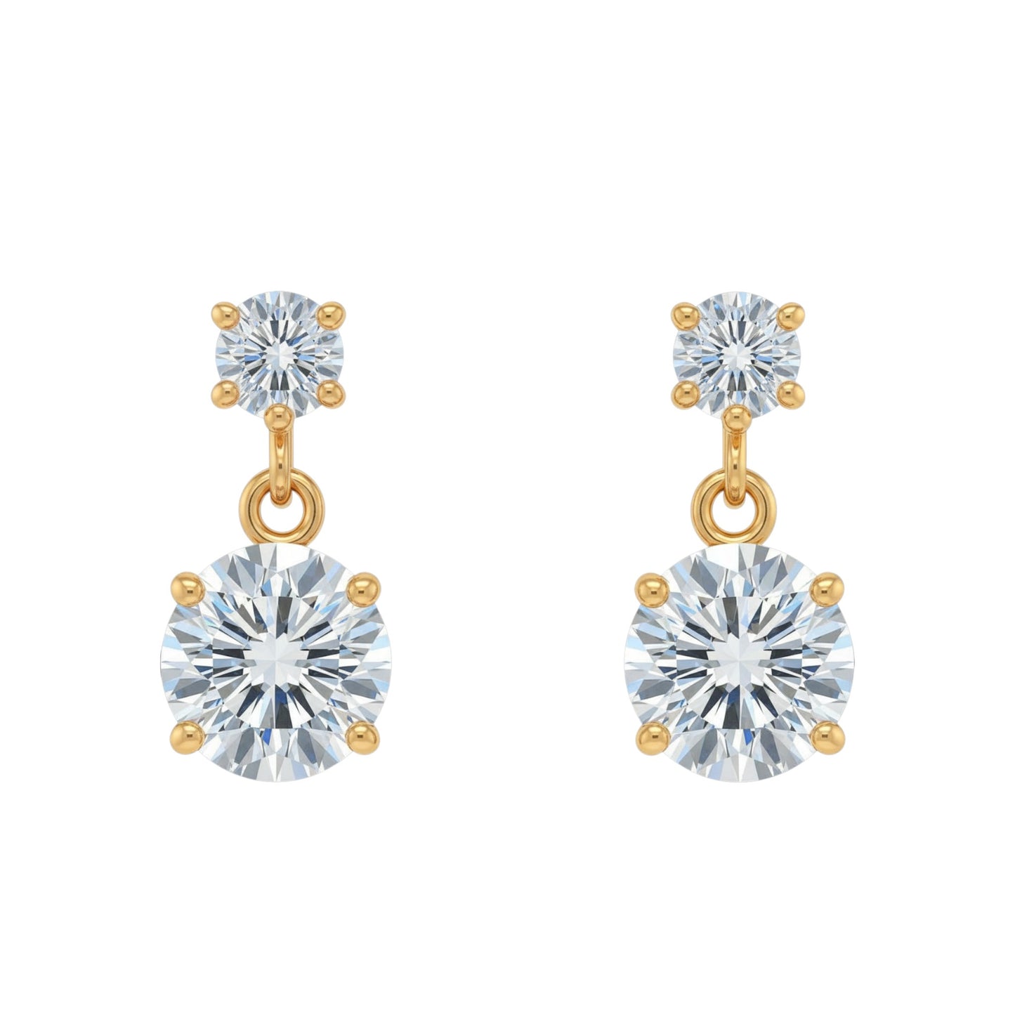 14Kt Gold 0.95 Ct Two Lab Grown Diamonds Earrings