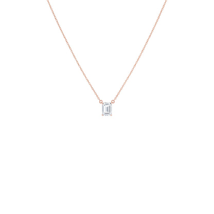 14Kt Gold 1.02 Ct Lab Grown Emerald Diamond Pendant Necklace