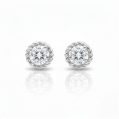 14Kt Gold 0.30 Ct Genuine Natural Diamond Stud Bezel Earrings