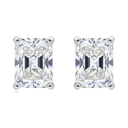 14Kt Gold 2 Ct Lab Grown Radiant Cut Diamond Stud Earrings
