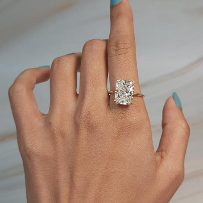 14Kt Gold 4.90 Ct IGI Certified Radiant Cut Lab Grown Diamond Ring