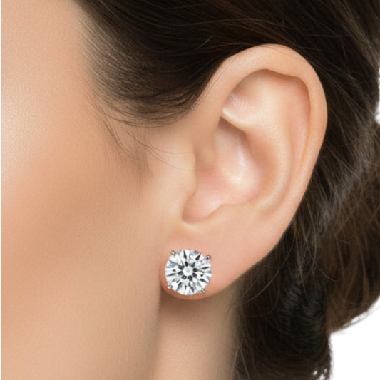 14Kt Gold 6 Ct Lab Grown IGI Certified Diamond Earrings