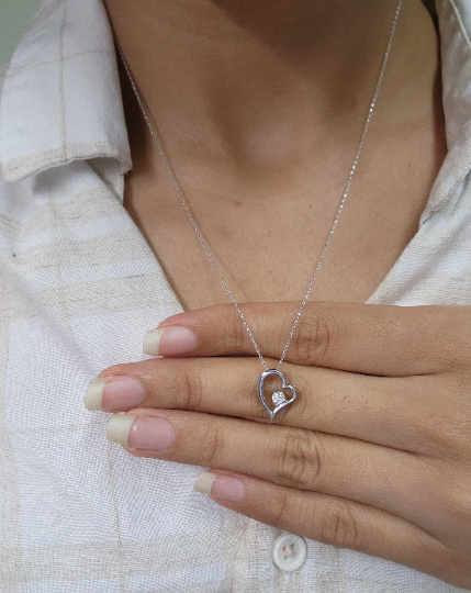 14Kt Gold 0.15 Ct Lab Grown Diamond Heart Pendant Necklace