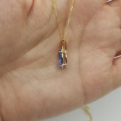 14Kt Gold Tanzanite Marquise Pendant