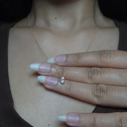 14Kt Gold 0.30 Ct 2 Stone Lab Grown Diamond Pendant