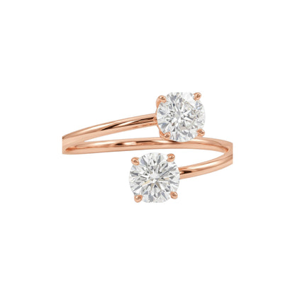14Kt Gold 1 Ct 2 Stones Lab Grown Diamond Ring