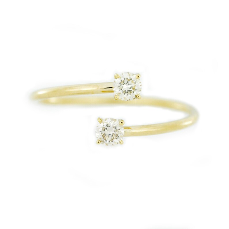 14Kt Gold 0.32 Ct 2 Stones Lab Grown Diamond Ring