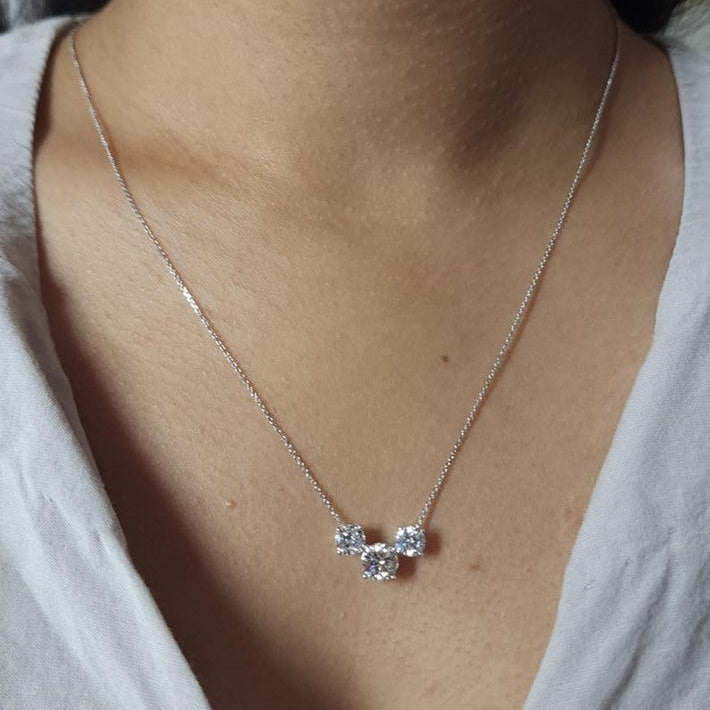 14Kt Gold Ct Lab Grown Diamond Stone Diamond Pendant Necklace