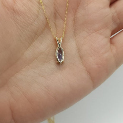 14Kt Gold Tanzanite Marquise Pendant