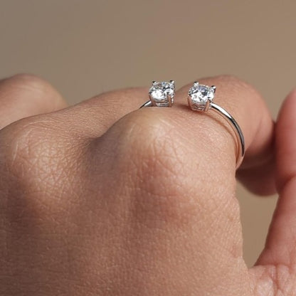 14Kt Gold 1 Ct 2 Stones Lab Grown Diamond Ring