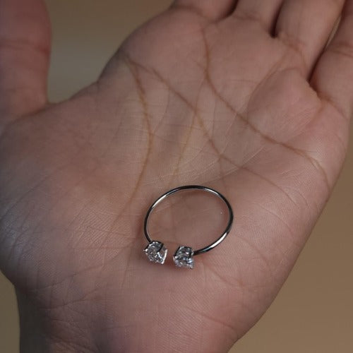 14Kt Gold 1 Ct 2 Stones Lab Grown Diamond Ring