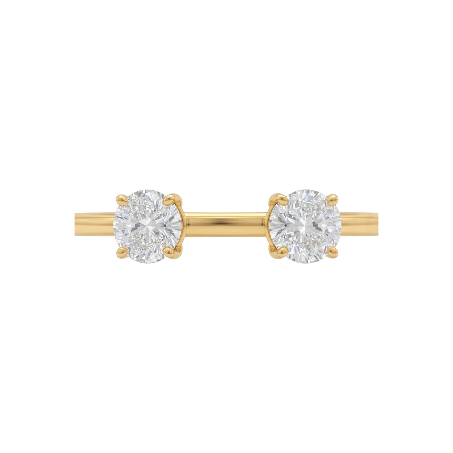 14Kt Gold 1 Ct 2 Stones Lab Grown Diamond Ring