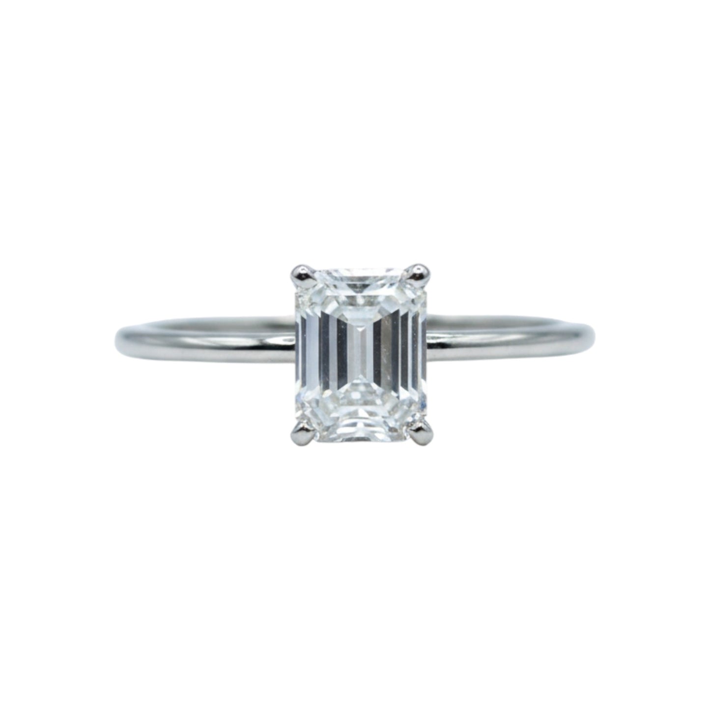 14Kt Gold 1.04 Ct Lab Grown Emerald Cut Diamond Ring