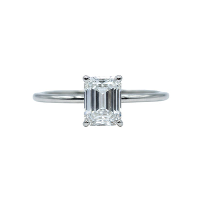 14Kt Gold 1.04 Ct Lab Grown Emerald Cut Diamond Ring