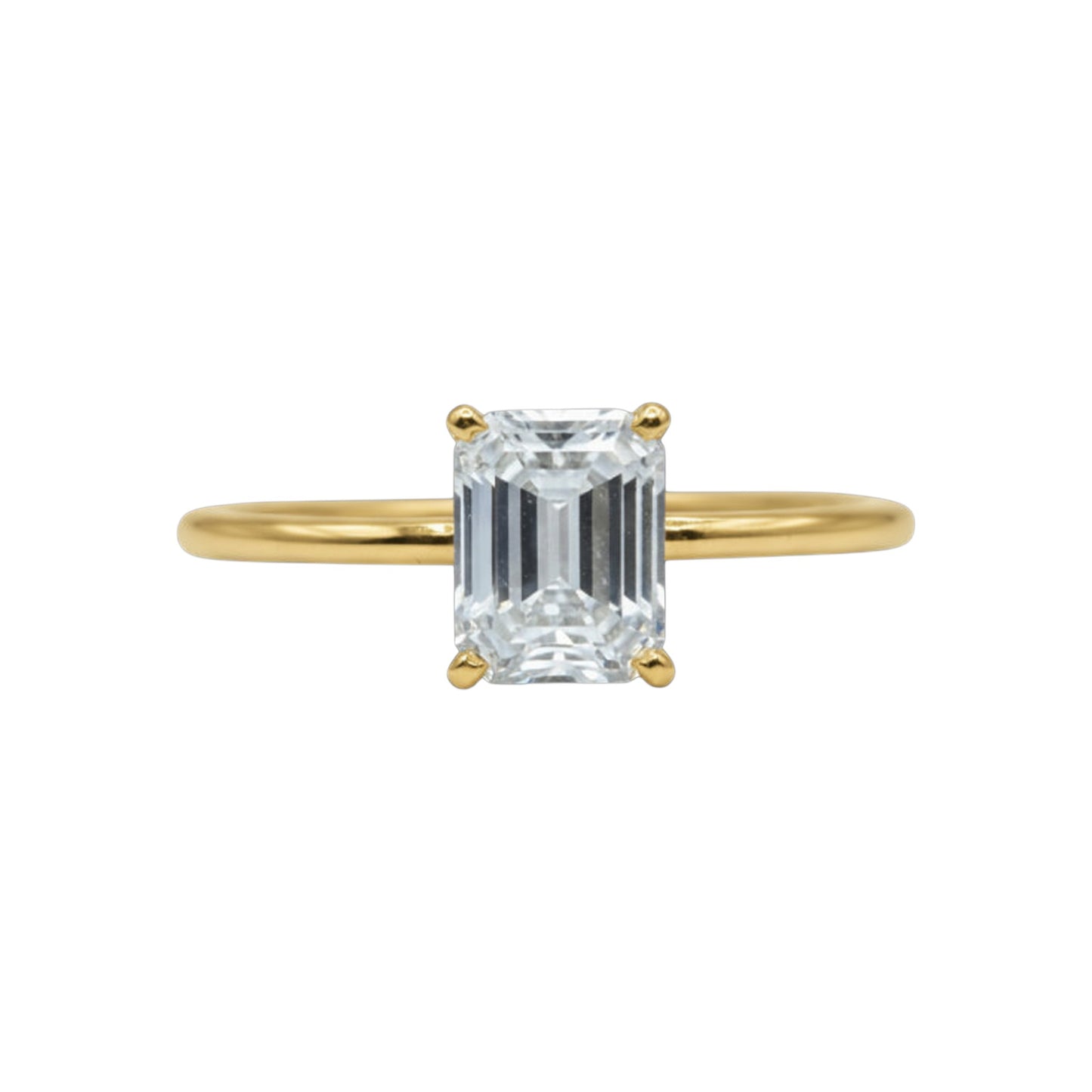 14Kt Gold 1.04 Ct Lab Grown Emerald Cut Diamond Ring