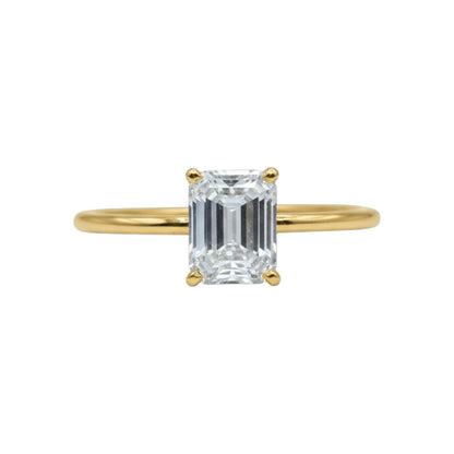 14Kt Gold 1.04 Ct Lab Grown Emerald Cut Diamond Ring