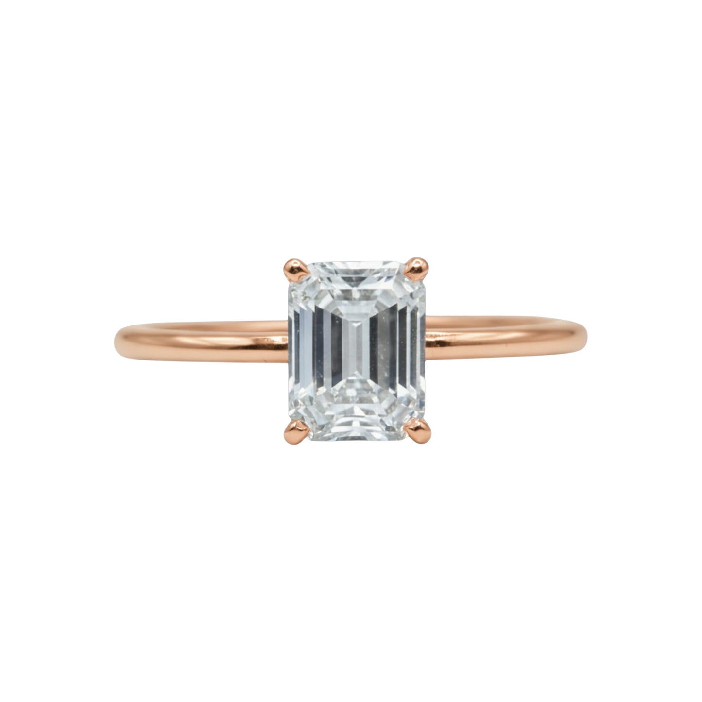 14Kt Gold 1.04 Ct Lab Grown Emerald Cut Diamond Ring
