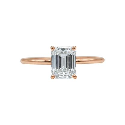 14Kt Gold 1.04 Ct Lab Grown Emerald Cut Diamond Ring