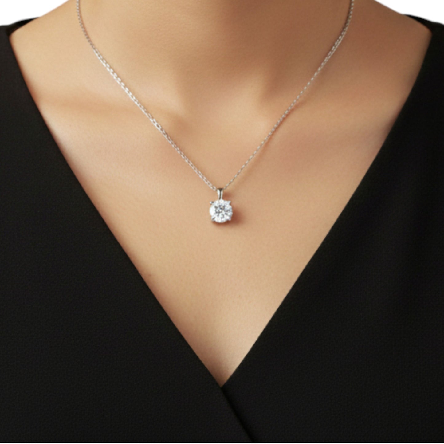 14Kt Gold 1 Ct Lab Grown Diamond Pendant Necklace