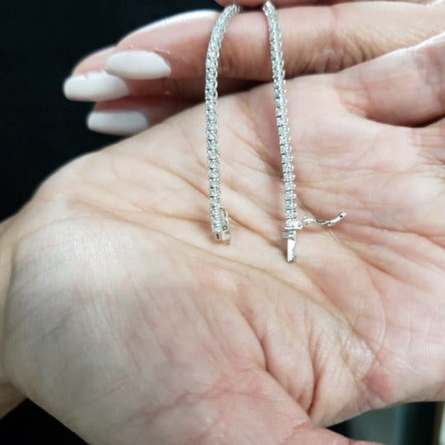 14Kt Gold 4.11 Ct 17-inch Lab Grown Teardrop Diamond Tennis Necklace