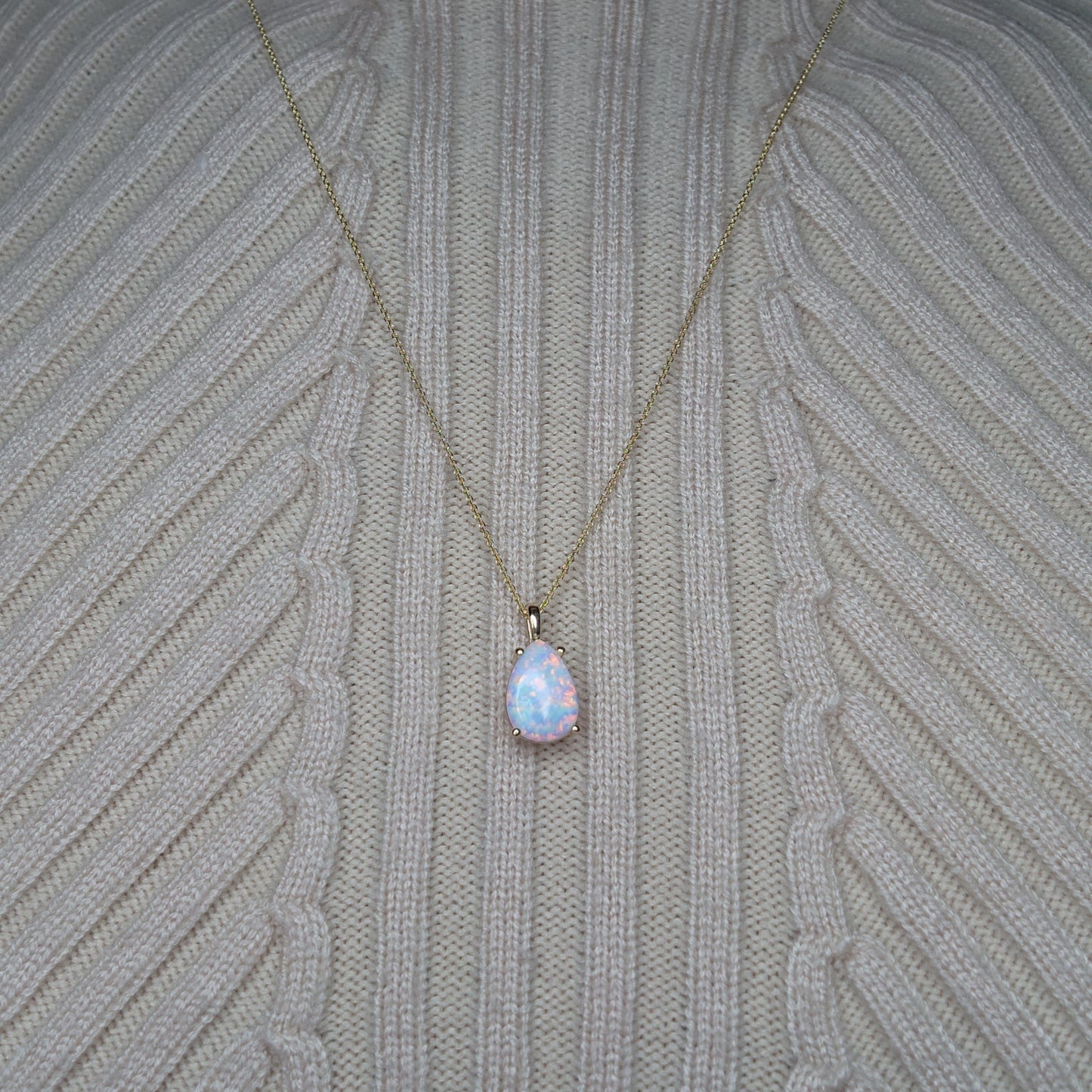 14Kt Gold Opal Teardrop Pendant