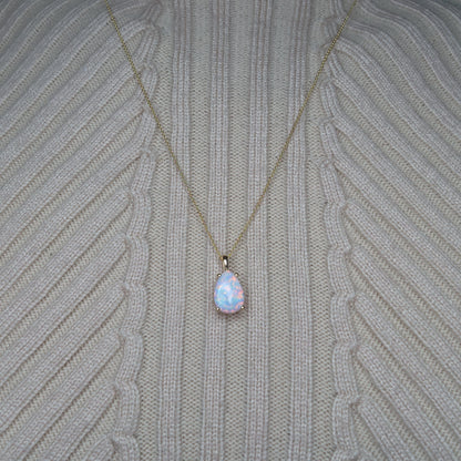 14Kt Gold Opal Teardrop Pendant