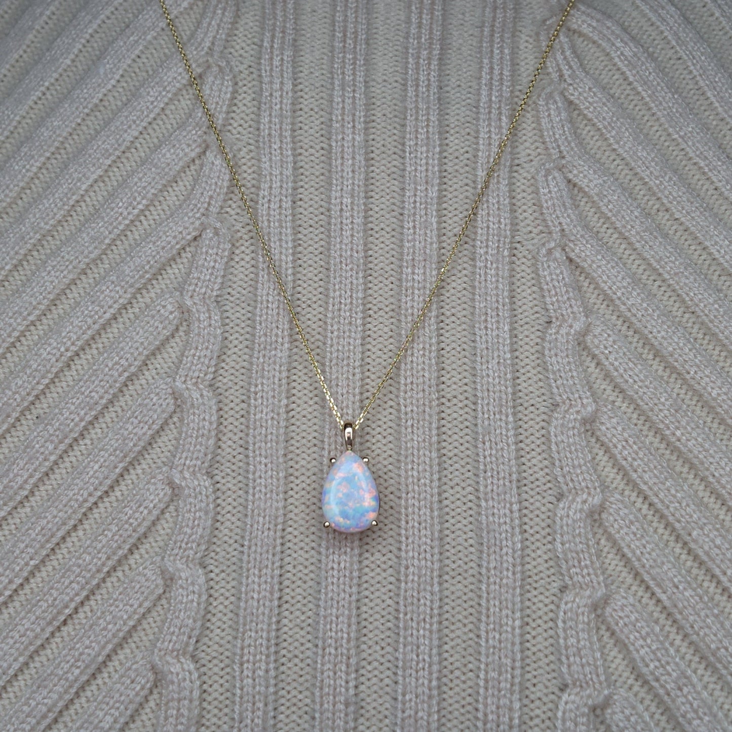 14Kt Gold Opal Teardrop Pendant