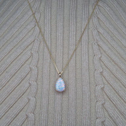 14Kt Gold Opal Teardrop Pendant
