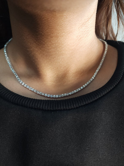 14Kt White Gold 11.67 Ct 16 Inch Diamond Tennis Necklace