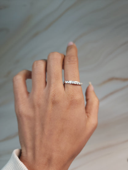 14Kt Gold 0.50 Ct Lab Grown Diamond Half Eternity Wedding Band