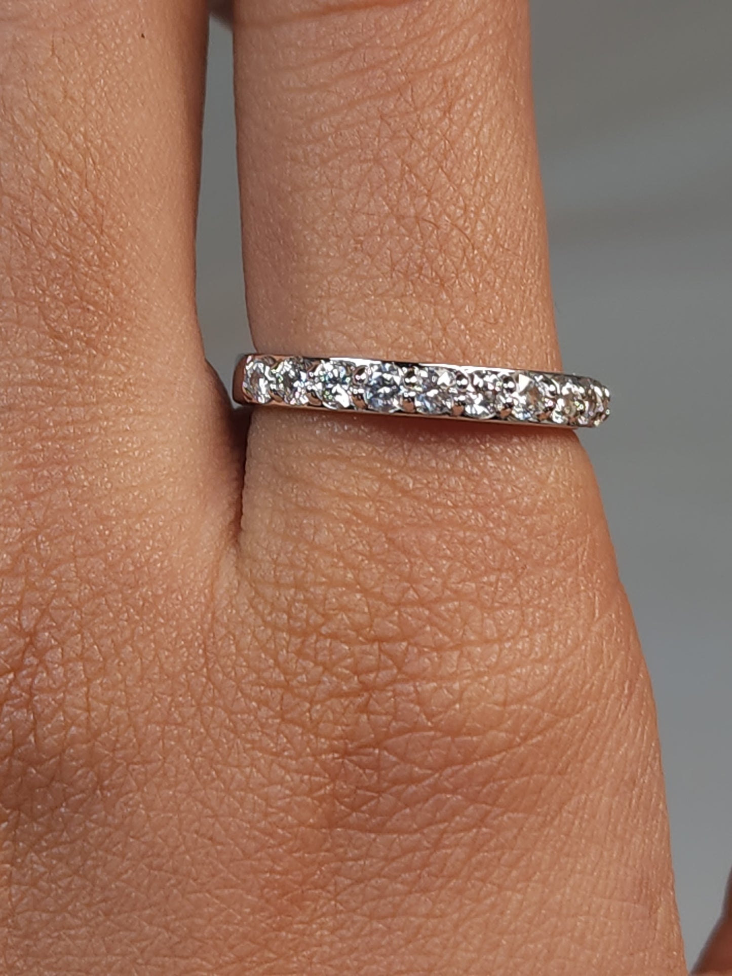 14Kt Gold 0.50 Ct Lab Grown Diamond Half Eternity Wedding Band