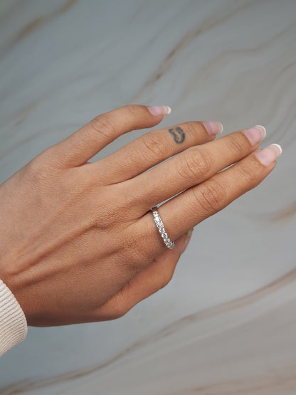 14Kt Gold 0.50 Ct Lab Grown Diamond Half Eternity Wedding Band