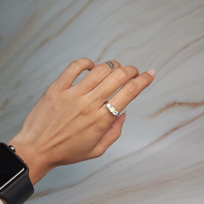 Created Pink Opal & Lab Grown Diamond Round ring .925 Sterling Silver
