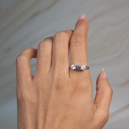 Natural Mystic Topaz & Lab Grown Diamond Round ring .925 Sterling Silver