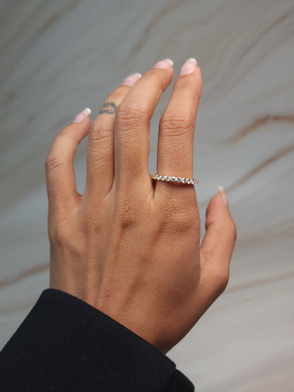 14Kt Gold 0.75 Ct Lab Grown Diamond Half Eternity Wedding Band