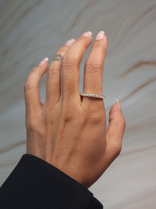 14Kt Gold 0.75 Ct Lab Grown Diamond Half Eternity Wedding Band