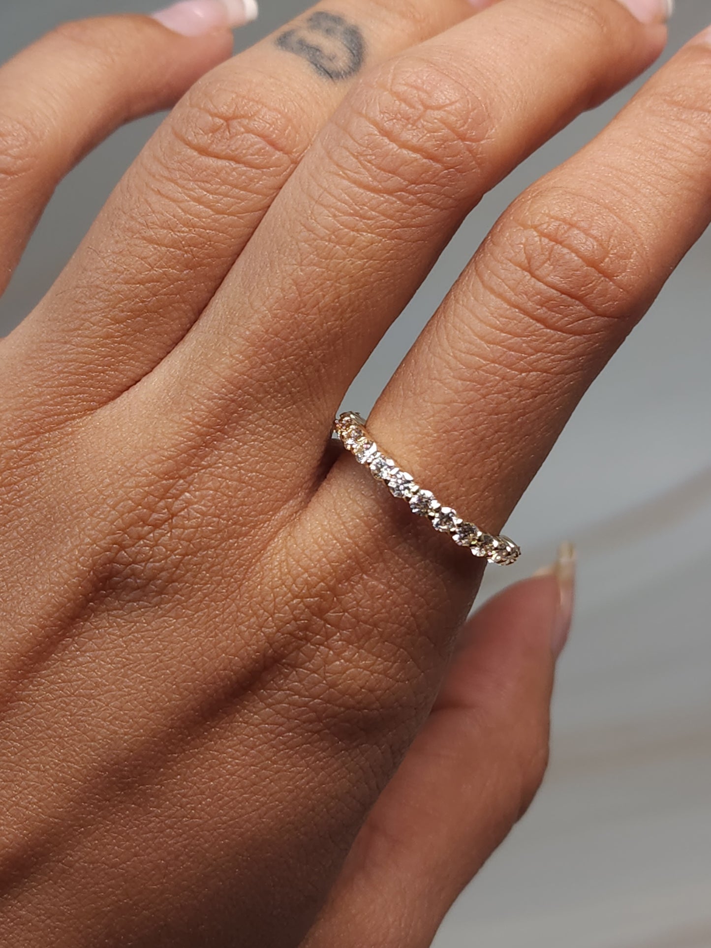 14Kt Gold 0.75 Ct Lab Grown Diamond Half Eternity Wedding Band