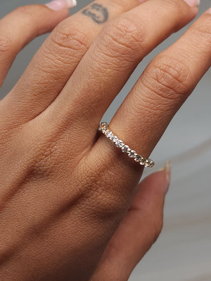 14Kt Gold 0.75 Ct Lab Grown Diamond Half Eternity Wedding Band