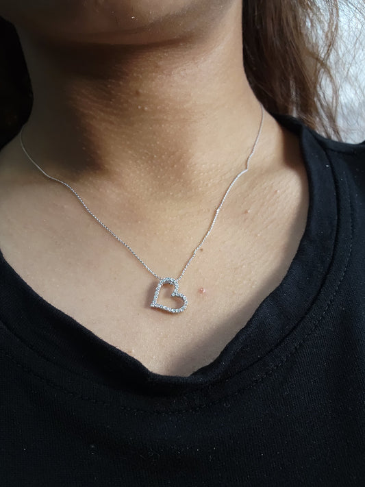 14Kt Gold 0.26 Ct Lab Grown Diamond Heart Pendant Necklace