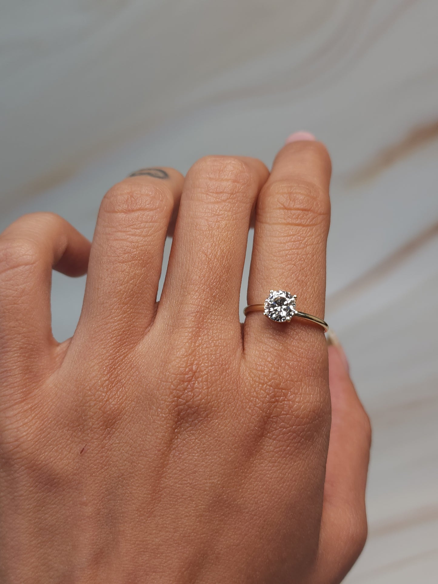 14Kt Gold  1 Ct Lab Grown Diamond Ring