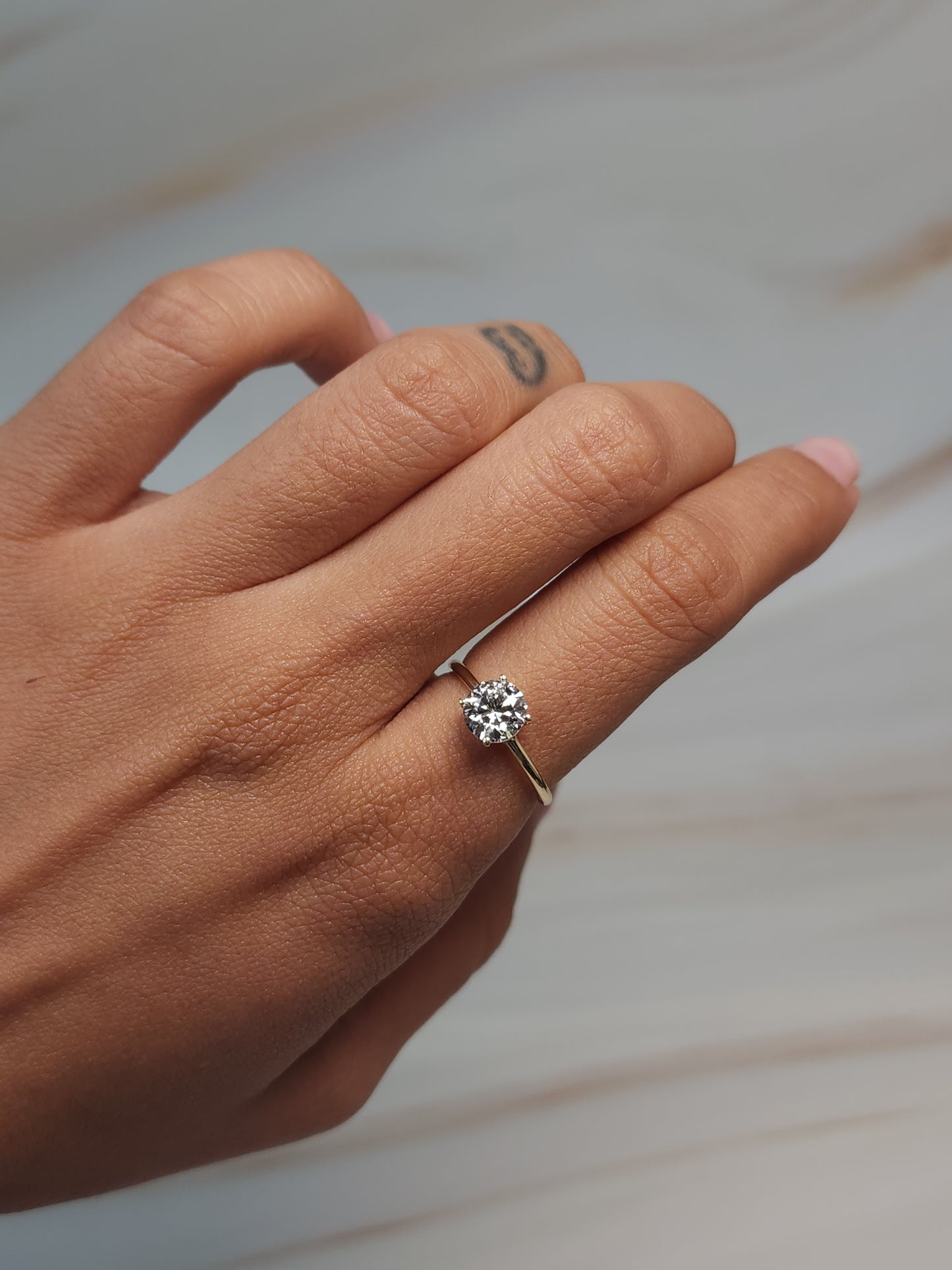 14Kt Gold  1 Ct Lab Grown Diamond Ring